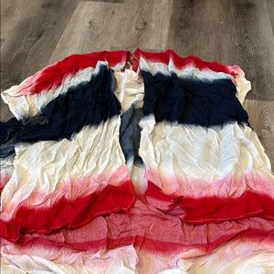 Stylish Red and Blue Swim Coverup